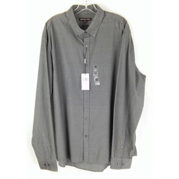 Michael Kors Mens Slim Fit Shirt Sz 2XL Gray - Picture 1 of 6